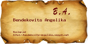 Bendekovits Angelika névjegykártya